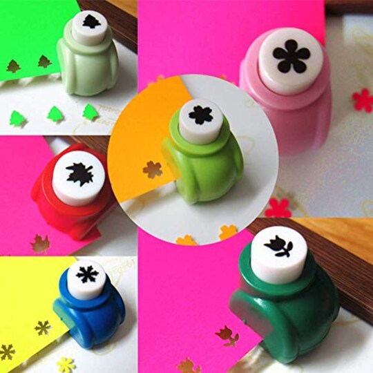 QIQQIKIN; 12 Pieces Craft Hole Punch Shapes Set,Small Paper Puncher for Kids,Single Crafting Scrapbook Punches,Star,Butterfly,Leaf,Christmas Tree.Heart,Tag stamp Cards Mini Cutter Nail Arts crafts Punchers Supplies; Category:Paper Punches; Image:1